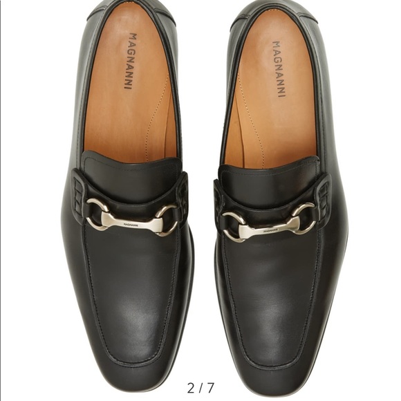 magnanni leather bit loafer